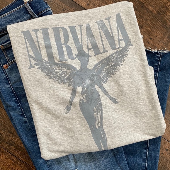 SOLD OUT Heather Gray Nirvana Utero Graphic Band Sweatshirt - Picture 2 of 3